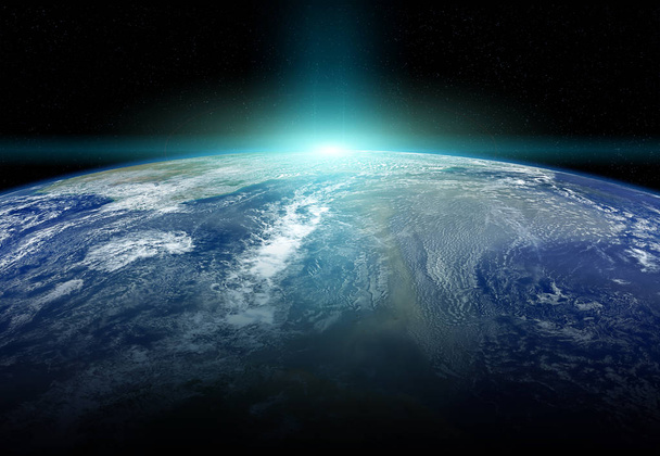 Вид на планету Земля крупним планом з атмосферою під час сходу сонця 3
 - Фото, зображення