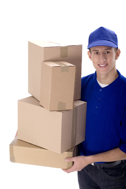 Delivery man carrying boxes - Foto, Imagen