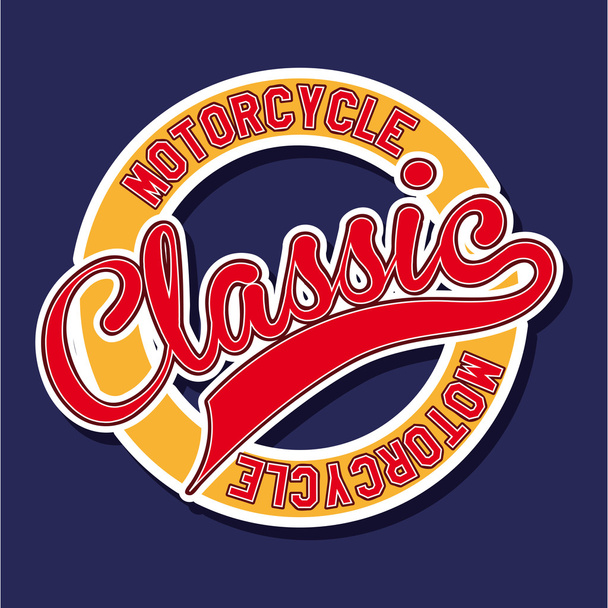 motorcycle label - Vector, Image