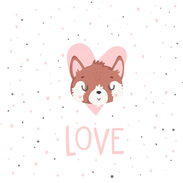 Vector illustration of cute fox - Vector, Image