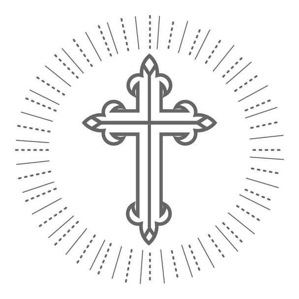 Heiliges Kreuz christliche und orthodoxe Abbildung auf weißem Hintergrund - Vektor, Bild