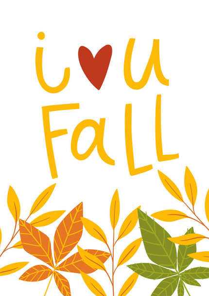 Colorful autumn  background. Vector illustration  - Vector, Image