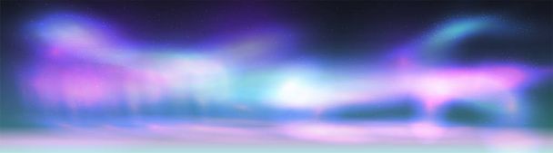 Πολύχρωμα βόρεια φώτα σέλας σέλας στο νυχτερινό ουρανό. Αστρονομία - Διάνυσμα, εικόνα