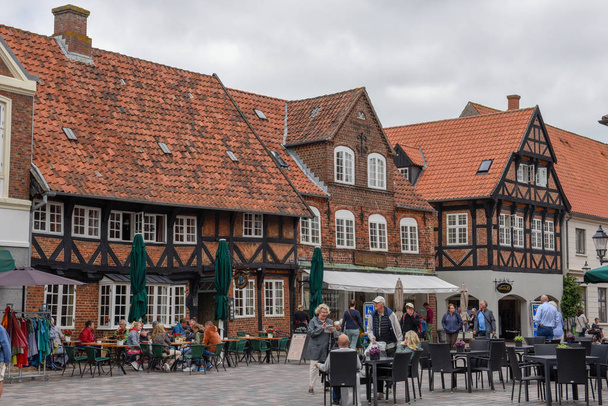 A hagyományos történelmi falu, Ribe a dán - Fotó, kép