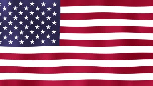 Bandera de los Estados Unidos de América Movimiento de vídeo ondeando en el viento. Bandera Primer plano 1080p Full HD 1920X1080 metraje
 - Metraje, vídeo