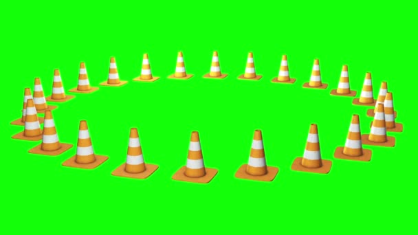 Traffic cone. Road sign 3d - Πλάνα, βίντεο