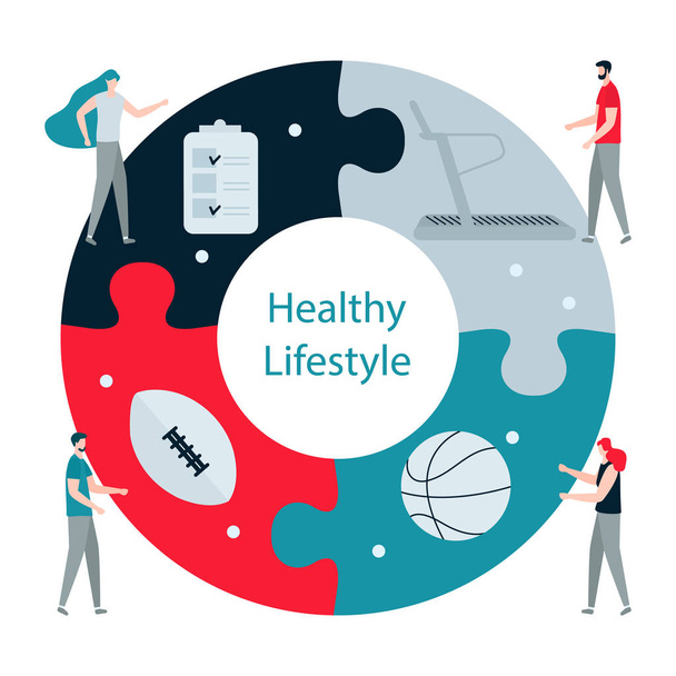 People. Sport. Fitness app. Healthy lifestyle - Vektor, Bild