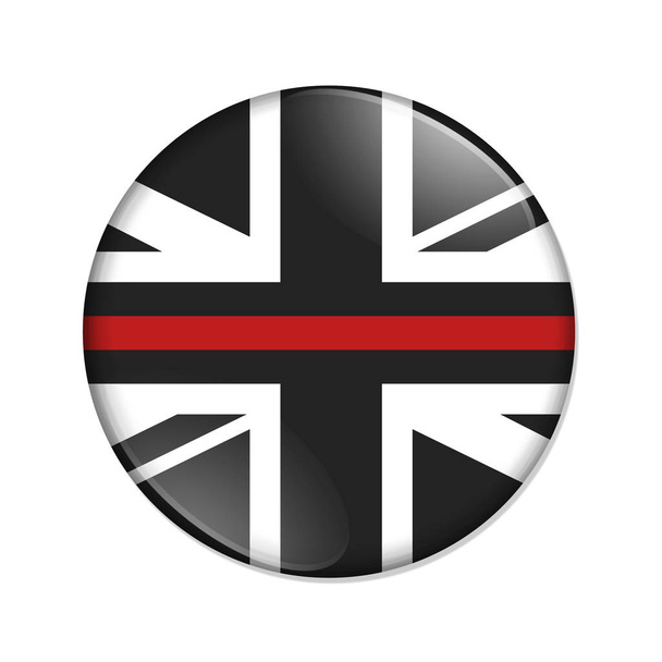 britisch dünne rote Linie Flagge Abzeichen Knopf - Foto, Bild
