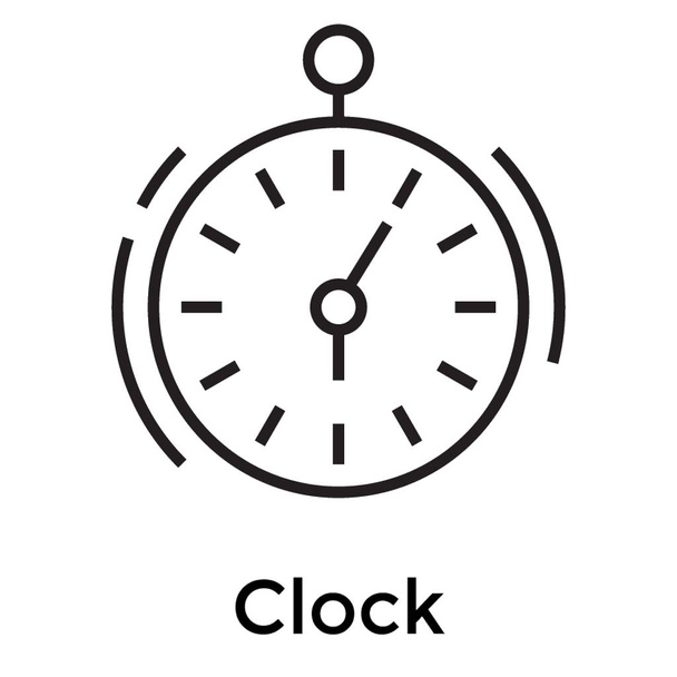 Analog clock in line vector  - Wektor, obraz
