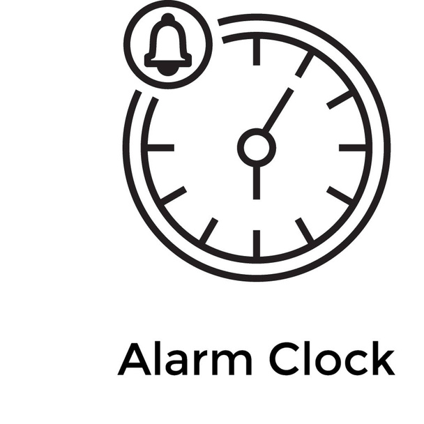 Line vector of analog alarm clock  - Vektor, Bild