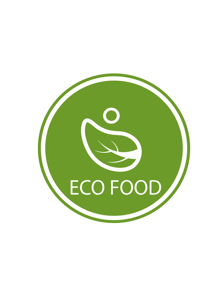 Beyaz arka planda eko gıda logosu - Vektör, Görsel