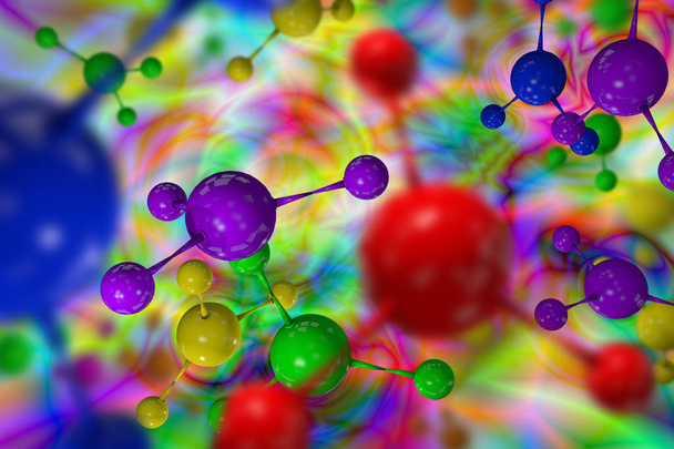 Ilustración de partículas atómicas 3D
 - Foto, imagen