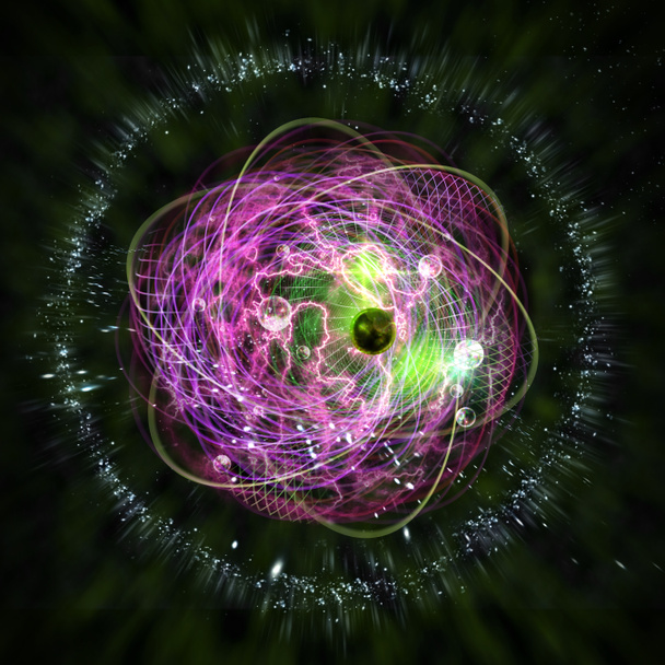 Atompartikel 3D Illustration - Foto, Bild