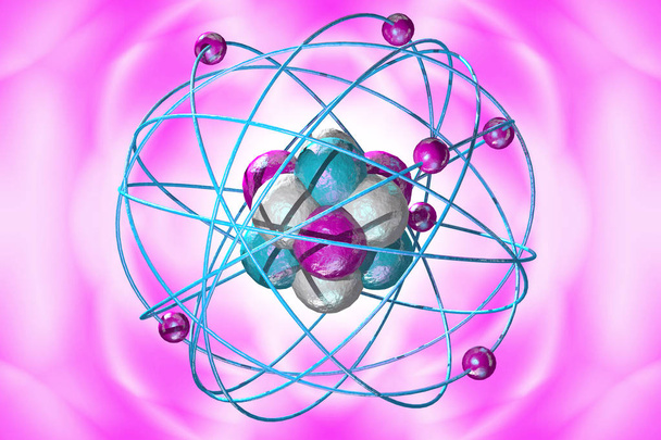 Ilustración de partículas atómicas 3D
 - Foto, Imagen