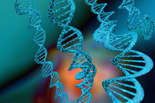 DNA Strands Ilustração 3D
 - Foto, Imagem