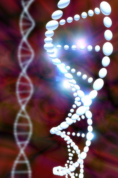 Illustrazione 3D dei filamenti del DNA
 - Foto, immagini