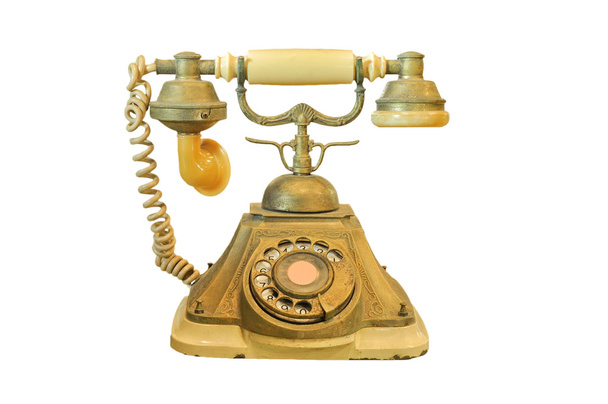 Teléfono antiguo vintage aislado en blanco
 - Foto, Imagen
