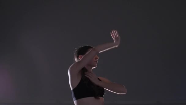 young woman dancing modern ballet,contemporary dance, isolated,slow motion - Footage, Video