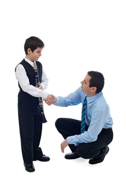 Father shaking hand with his son - Foto, imagen