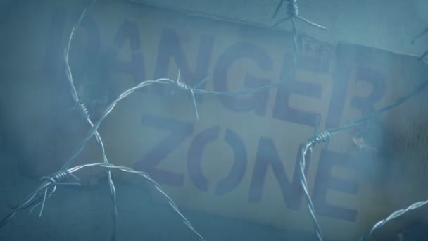 Danger Zone Sign On Wall With Smoke Rising - Footage, Video