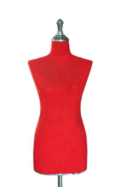 vrouwelijke rode etalagepop geïsoleerd op wit - Foto, afbeelding