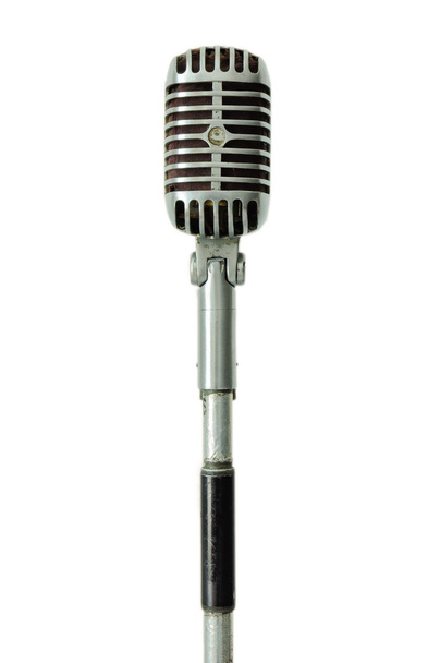 Vintage microphone isolated - Photo, Image