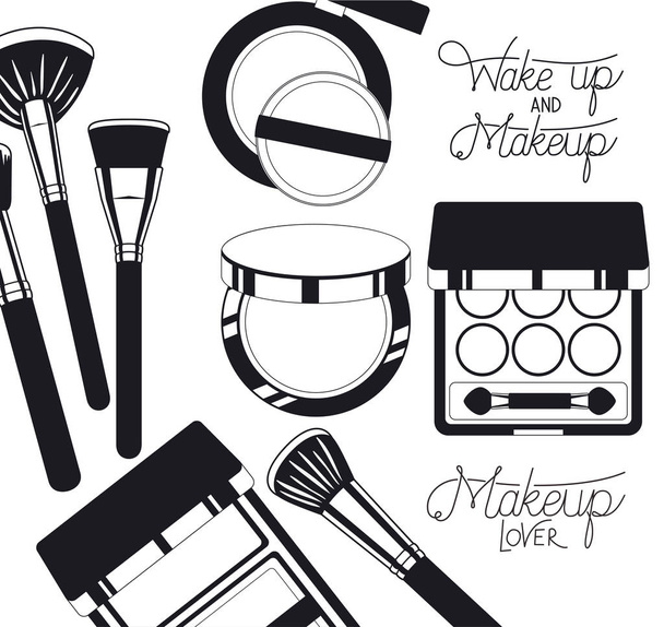 conjunto de maquillaje patrón de productos
 - Vector, Imagen