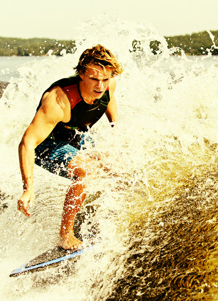 Wake Surfing - Foto, afbeelding