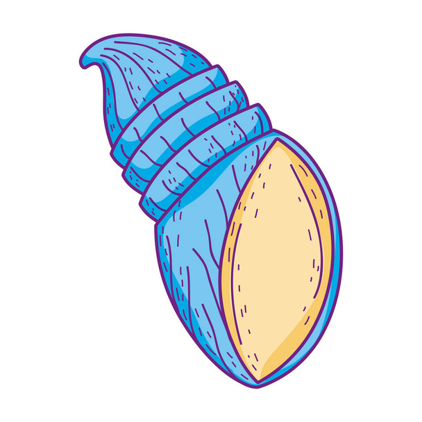 schattig slak shell pictogram - Vector, afbeelding