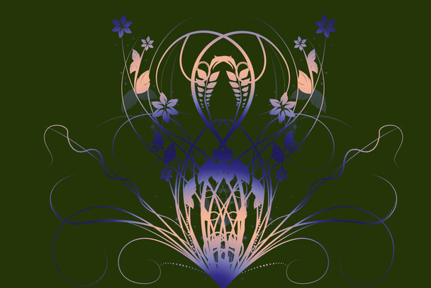 Beautiful illustrated flower background design with gradient - Foto, imagen