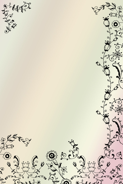Beautiful illustrated flower background design with space for your text - 写真・画像
