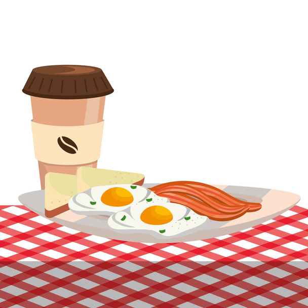 delicioso desayuno sabroso de dibujos animados
 - Vector, imagen