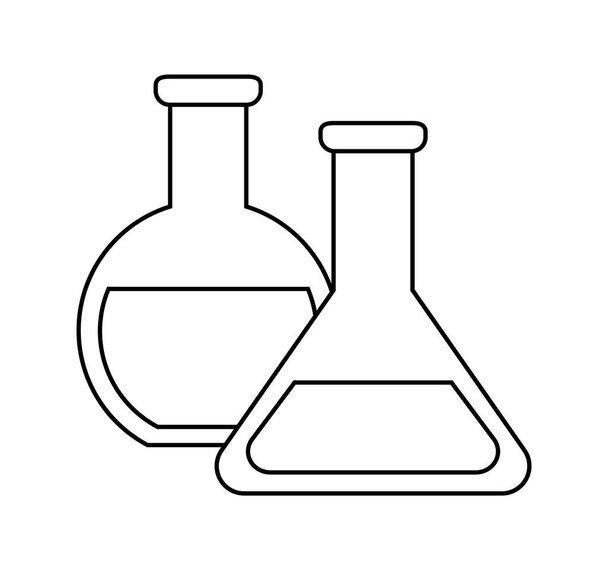 set of tubes tests laboratory isolated icon - Vector, Image