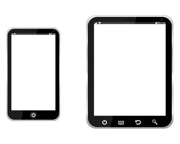 Tablet computer and mobile phone - Вектор,изображение