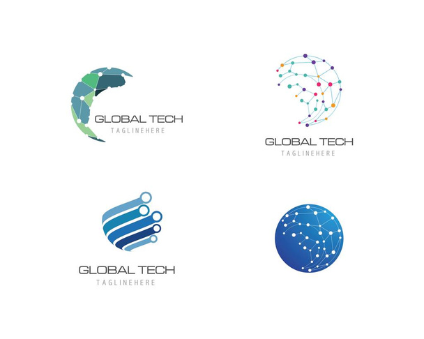 Modelo de logotipo de tecnologia empresarial
 - Vetor, Imagem