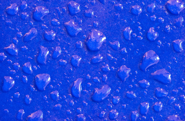Water droplets on blue tiles - Photo, Image