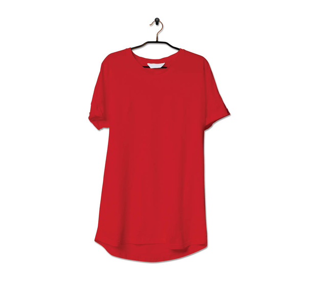 Grijp deze indrukwekkende realistische tshirt mock up in Flame Scarlet Color om een boost te geven aan uw merk logo. Deze mock up zijn zeer perfect voor het presenteren van uw kunstwerk. - Foto, afbeelding