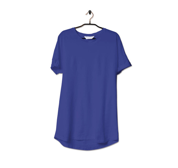 Fogd ezt a lenyűgöző reális póló gúnyolódni fel a Royal Blue Color, hogy lendületet ad a márka logó. Ez a modell akár kiválóan tökéletes bemutatják a grafikát. - Fotó, kép