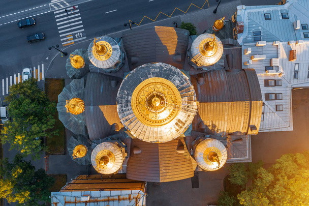 View of the dome of the Assumption Church just above aerial top. - Photo, Image
