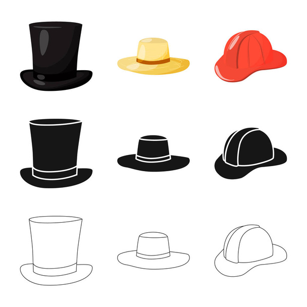 Isolated object of clothing and cap icon. Collection of clothing and beret stock symbol for web. - Vettoriali, immagini