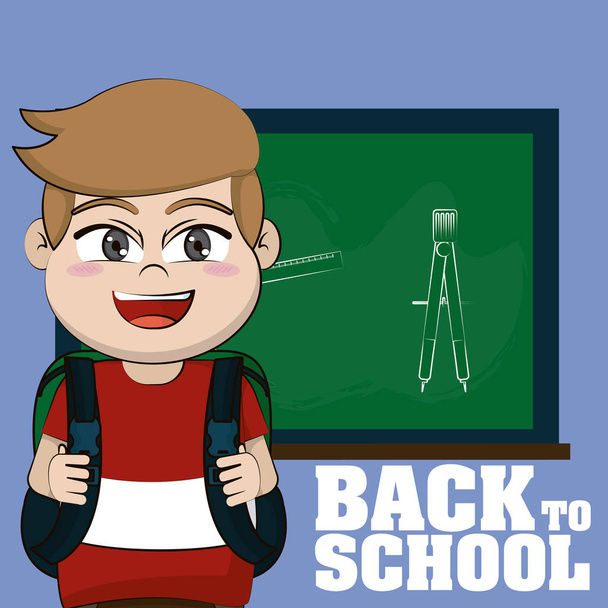 Volver a dibujos animados de la escuela
 - Vector, Imagen