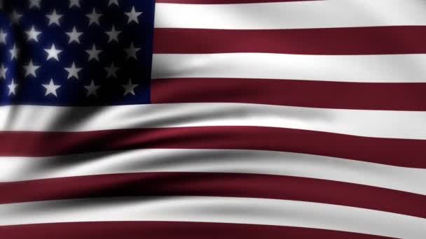 Amerikan Bayrağı Yavaş Sallanıyor. Amerika Birleşik Devletleri bayrağı. Abd. Animasyon döngüleri 4k - Video, Çekim