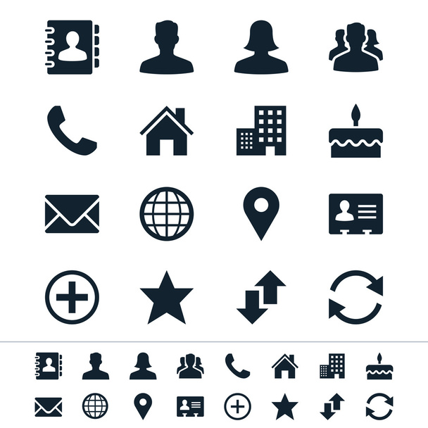 Iconos de Contacto - Vector, imagen