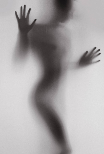 female body silhouette conceptual shadow clearance white - Valokuva, kuva