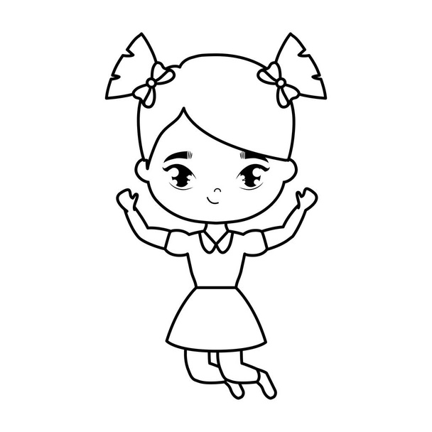cute little student girl avatar character - Vettoriali, immagini