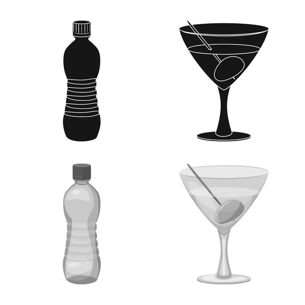 Vector design of drink and bar symbol. Collection of drink and party vector icon for stock. - Vektör, Görsel