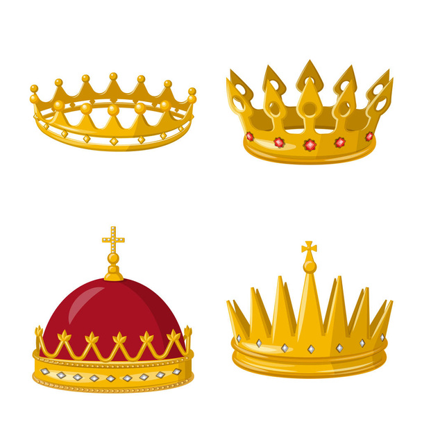 Vector design of monarchy and gold icon. Set of monarchy and heraldic vector icon for stock. - Vektor, kép