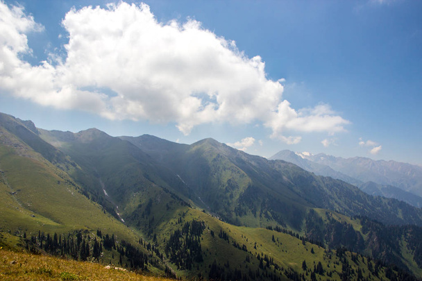 View of the mountains in the summer, Almaty, Kazakhstan. View fr - Zdjęcie, obraz