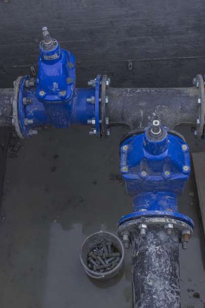 blue water gate valves - Photo, Image
