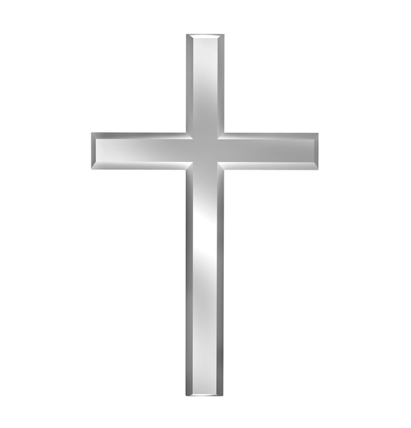 Hıristiyan haç üzerinde beyaz izole - Fotoğraf, Görsel